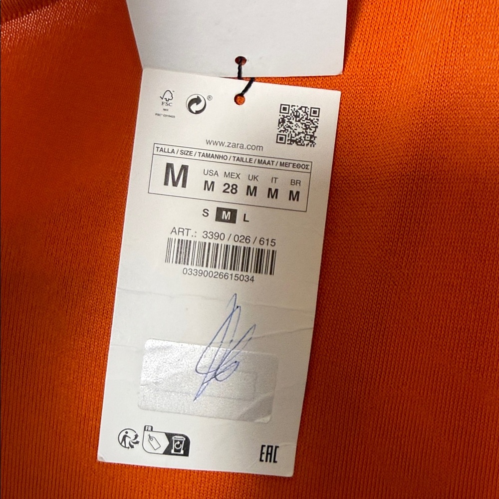 ZARA Orange Off the Shoulder Limited Edition Dress - Picture 9 of 10